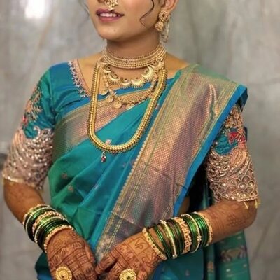 Hair, makeup and beauty work by The Sarita's Lounge, Wagholi — Instagram 14